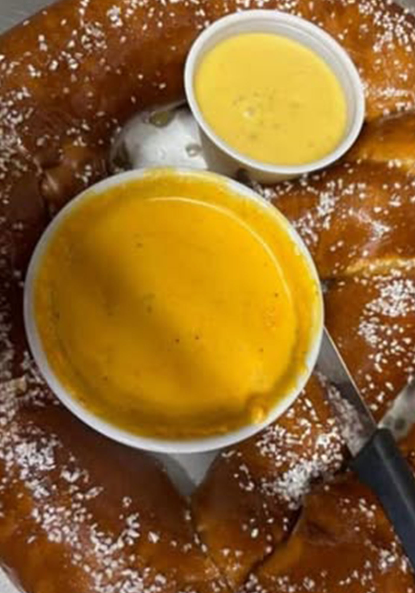 Knot Hole Bar Pretzel Rods and Cheese